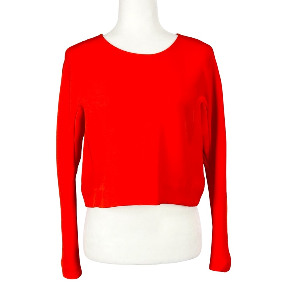 Malene Birger Womens Orange Long Sleeve Cropped Blouse size EU 34 US 4 XS